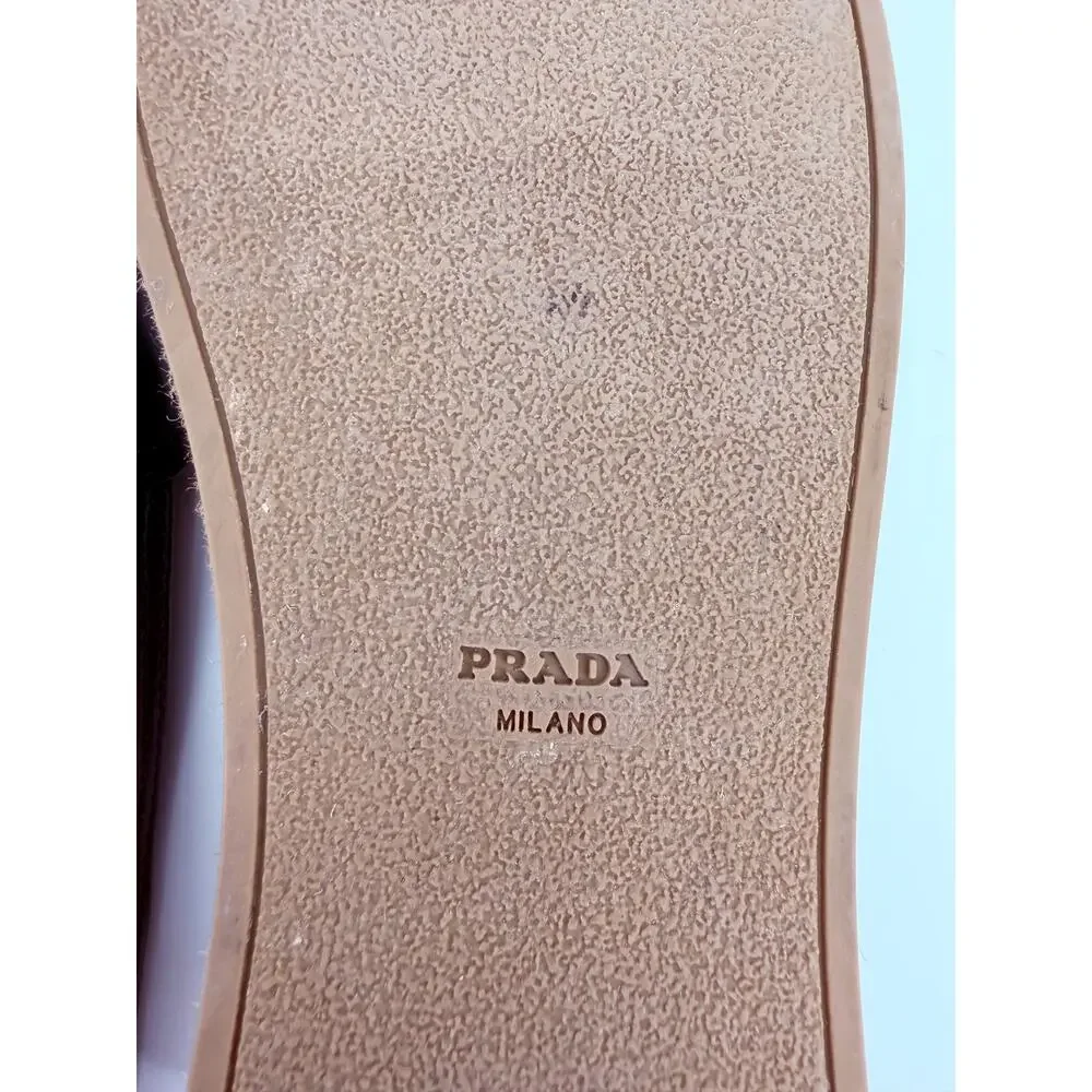 Prada Black Leather Cap Toe Espadrille Bow Ballerina Jute Slip On Flats 39